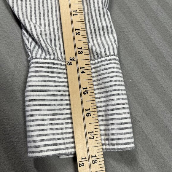Everlane Shirt Mens Medium Gray Stripe Button Up Organic Cotton Long Sleeve - Picture 12 of 12